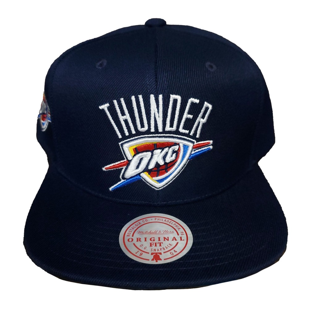 OKC Thunder Mitchell & Ness NBA Snapback Cap Hat 3D Logo Side‎ Logo Navy NWT